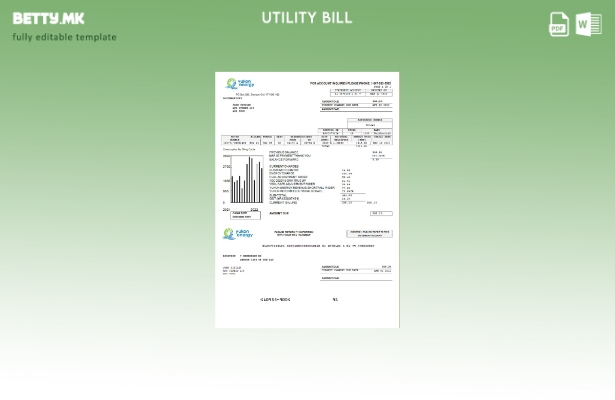 модерен стил, шаблон за збор за сметки за комунални услуги во Канада Јукон енерг